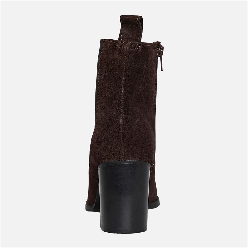 Onfire Womens Heeled Suede Chelsea Boots Brown - Image 3