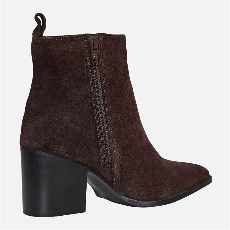 Onfire Womens Heeled Suede Chelsea Boots Brown - Image 4
