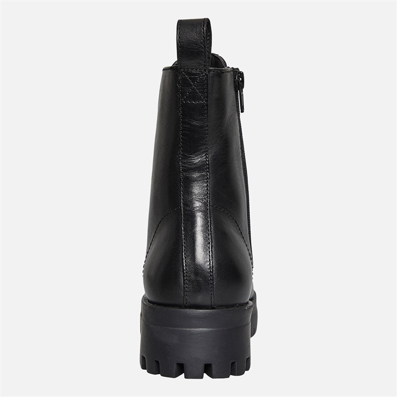 Onfire Womens Chunky Leather Lace Up Boots Black - Image 3