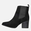 Onfire Womens Heeled Suede Chelsea Boots Black