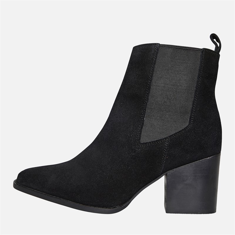 Onfire Womens Heeled Suede Chelsea Boots Black