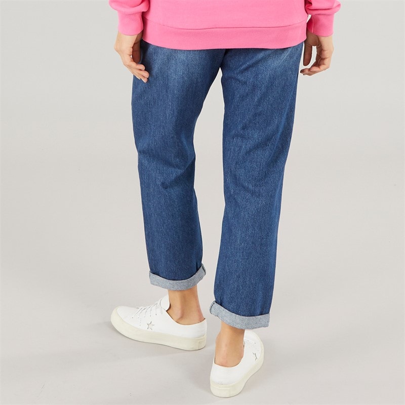 Onfire Womens Elasticated Waist Roll Up Jeans Mid Wash - Image 2