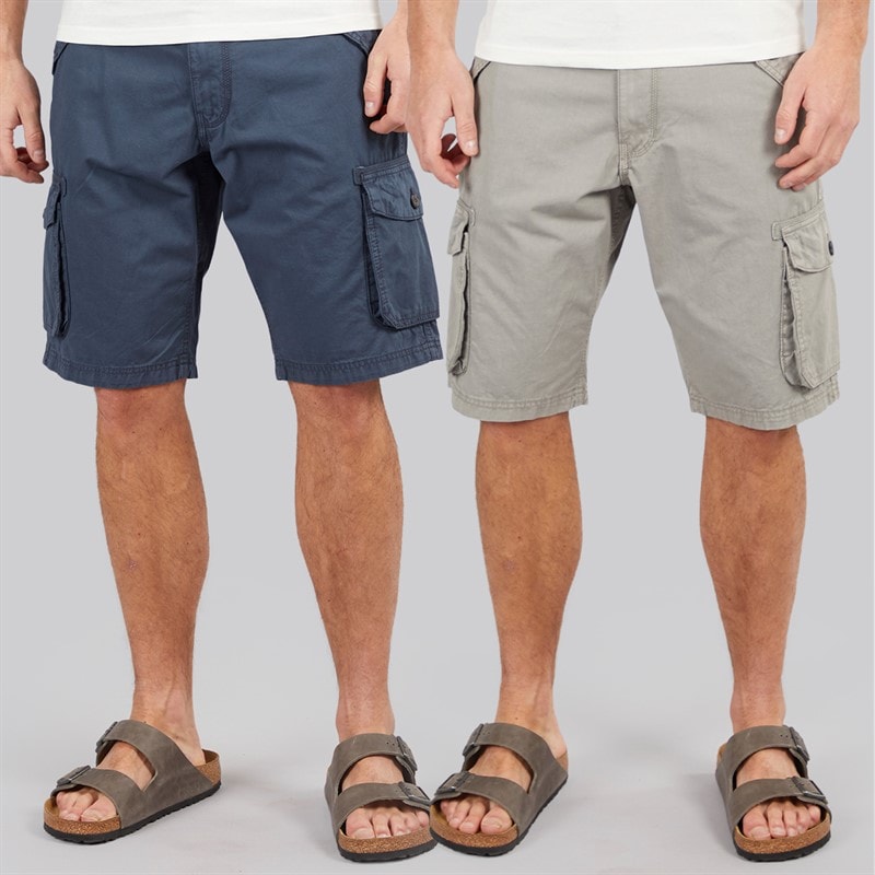 Onfire Mens Two Pack Cargo Shorts Navy/Lt Grey Navy/Light Grey - Image 1