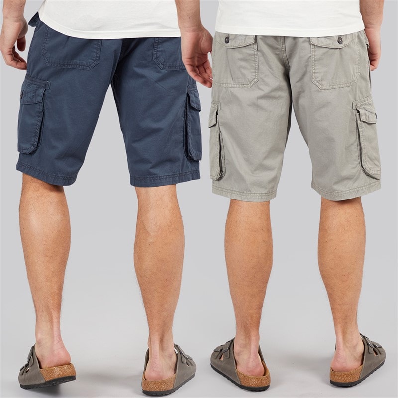 Onfire Mens Two Pack Cargo Shorts Navy/Lt Grey Navy/Light Grey - Image 2