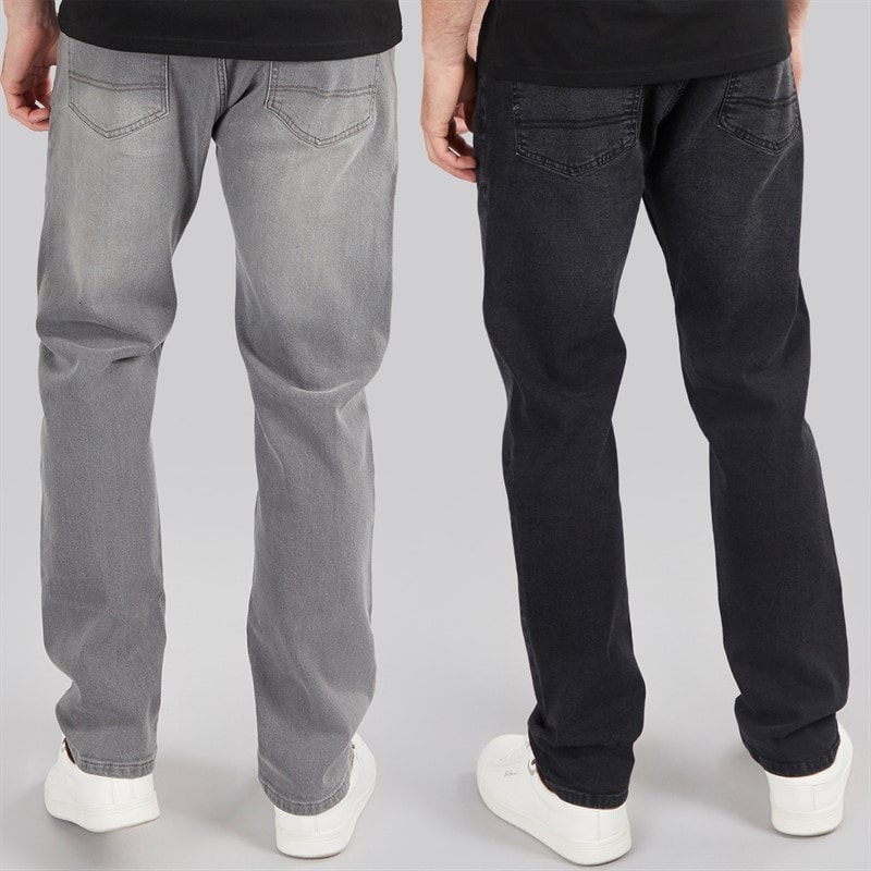 Onfire Mens Two Pack Slim Fit Jeans Charcoal Wash/Grey - Image 2