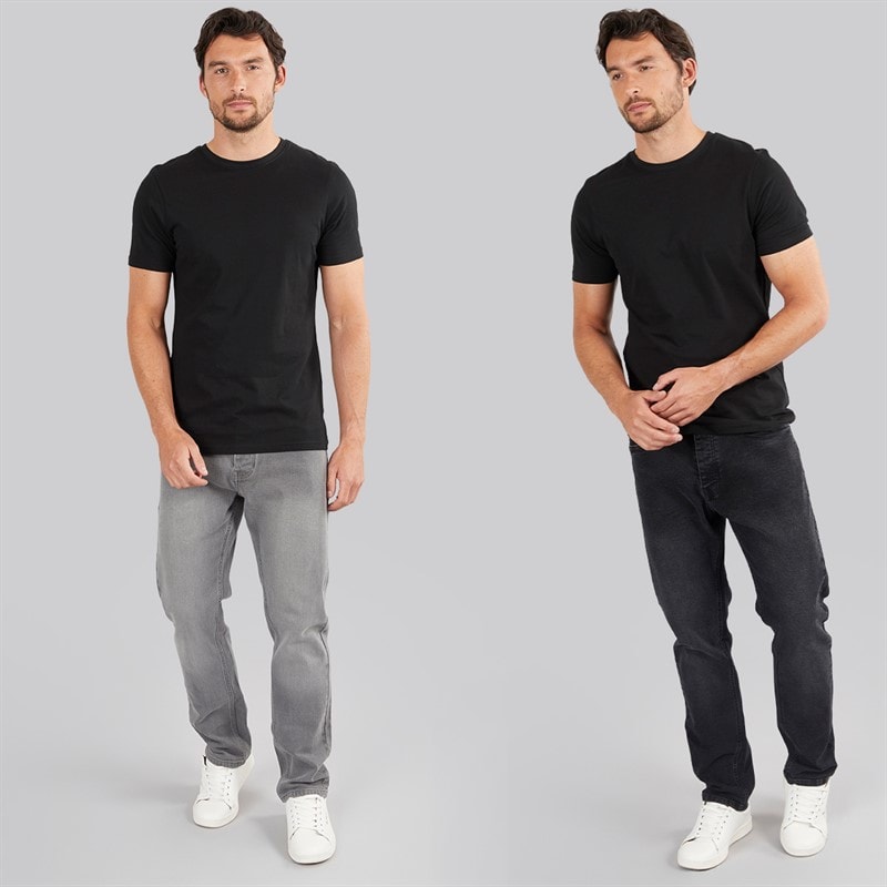 Onfire Mens Two Pack Slim Fit Jeans Charcoal Wash/Grey - Image 3