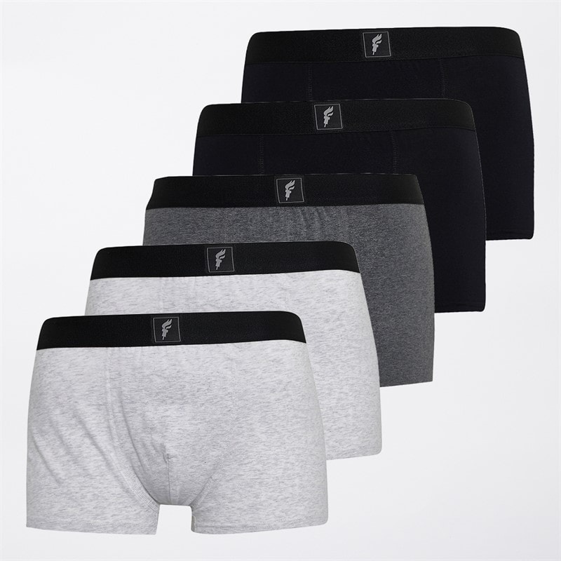 Onfire Mens Five Pack Boxers Black/Grey Pack - Image 1