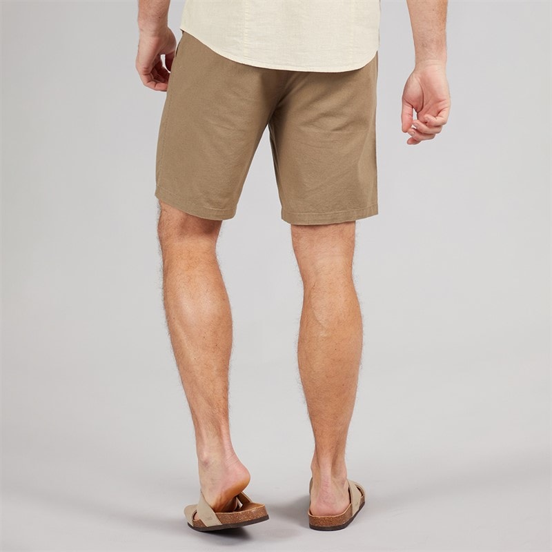 Onfire Mens Linen Shorts Khaki - Image 2