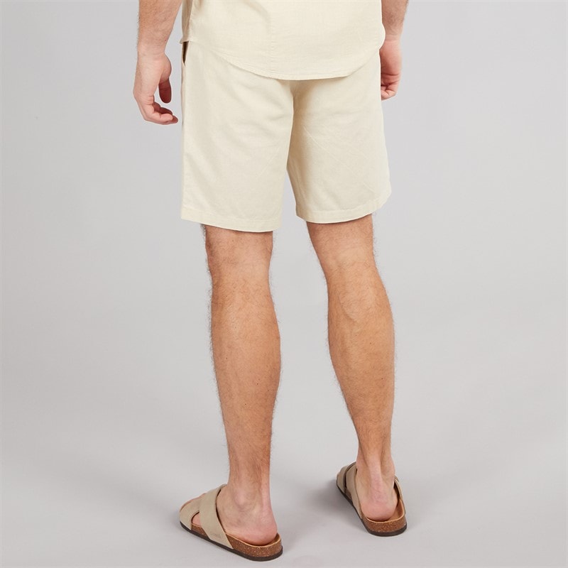 Onfire Mens Linen Shorts Stone - Image 2