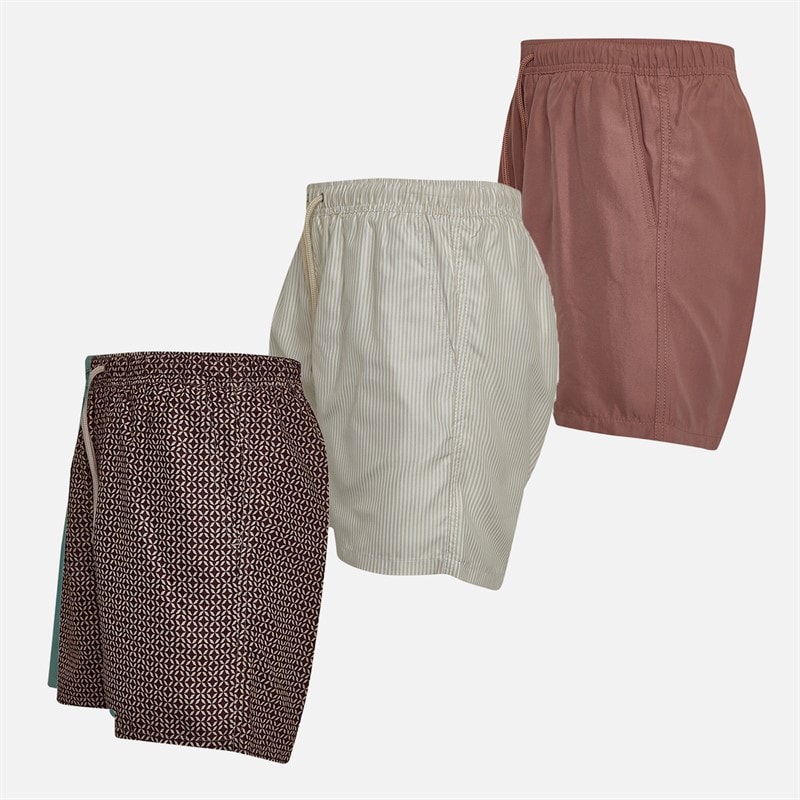 Onfire Mens Printed Three Pack Swim Shorts Geo/Stripe/Blush - Image 3