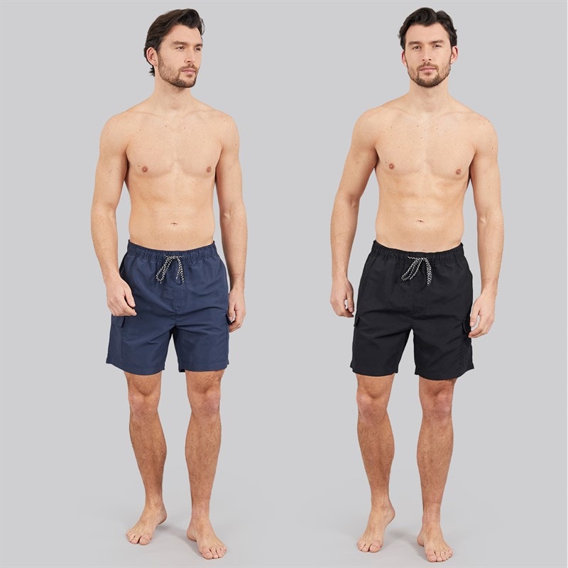 Onfire Mens Two Pack Cargo Swim Shorts Navy/Black - Image 3