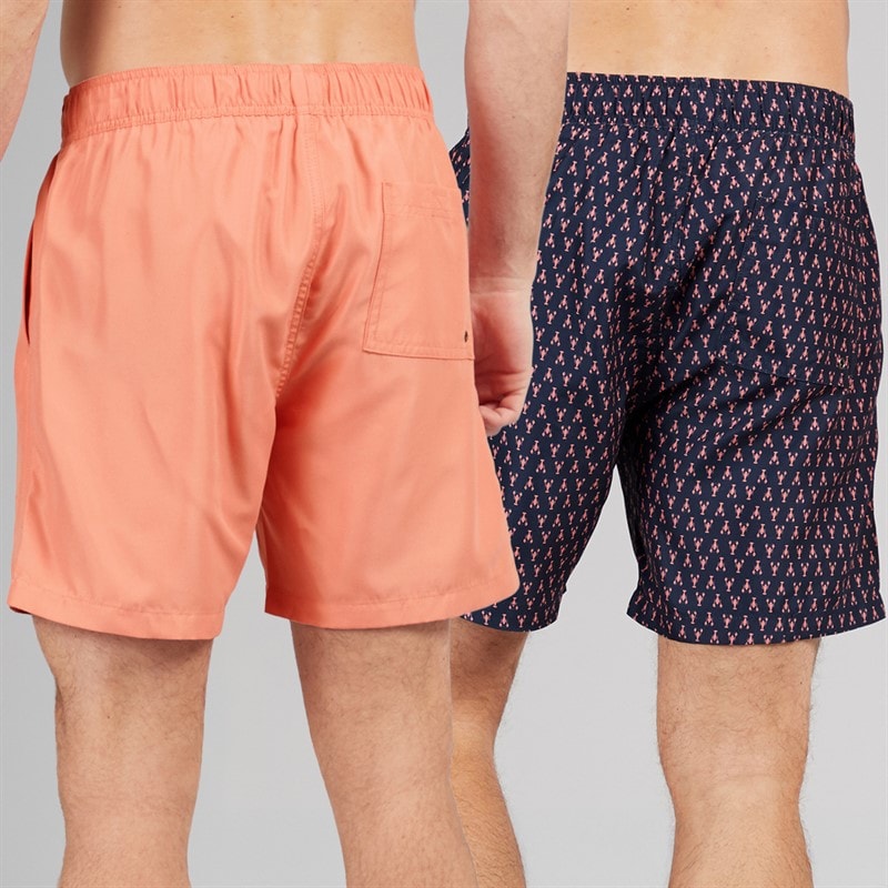 Onfire Mens Two Pack Swim Shorts Coral/Navy - Image 2
