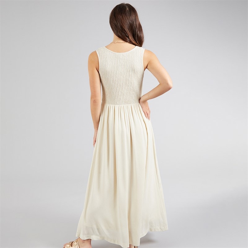Onfire Womens Maxi Jersey Woven Mix Dress Sand - Image 2