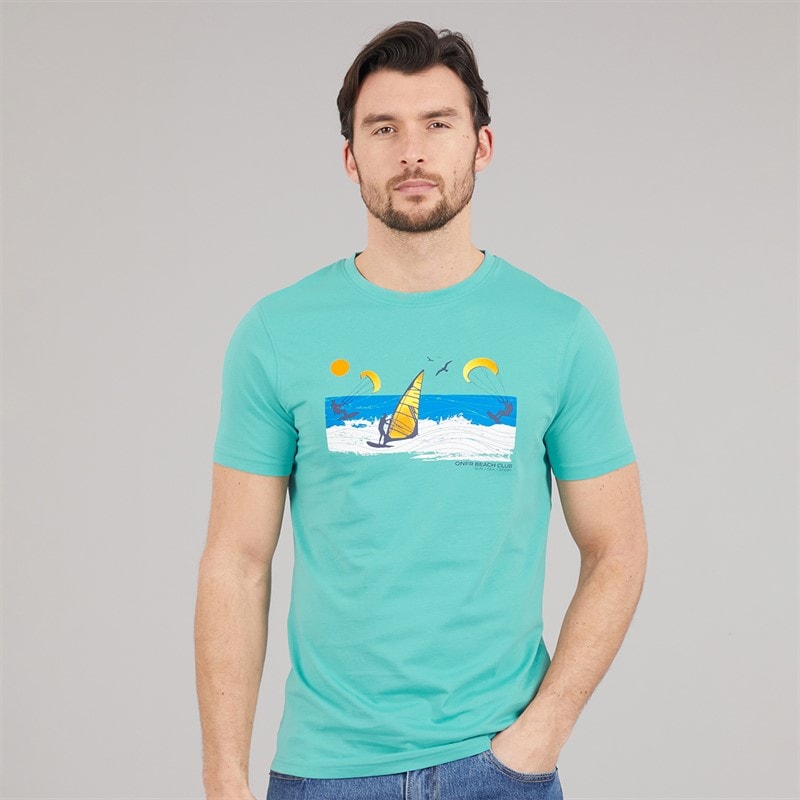 Onfire Mens Sailing T-Shirt Canton Jade