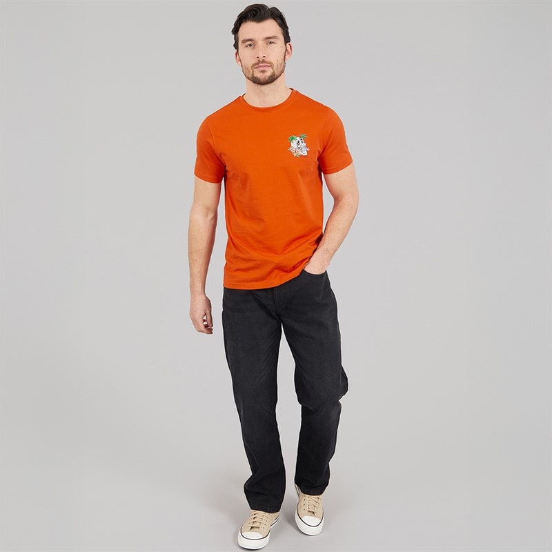 Onfire Mens Skull T-Shirt Rust - Image 4