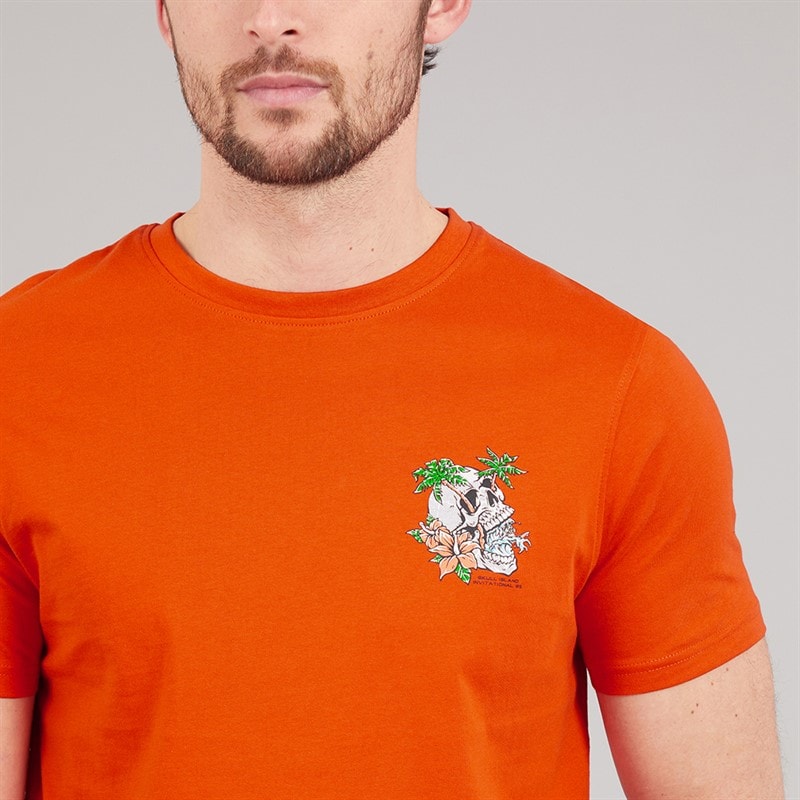 Onfire Mens Skull T-Shirt Rust - Image 5