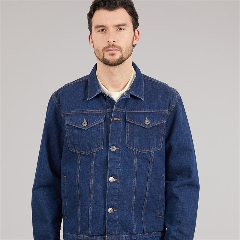 Onfire Mens Denim Jacket Dark Blue - Image 3