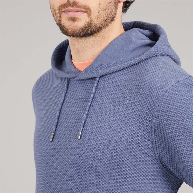 Onfire Mens Waffle Hoodie Vintage Indigo - Image 3