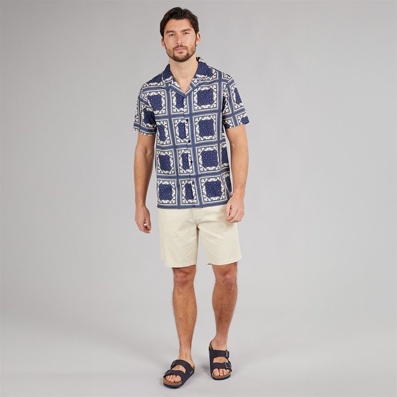 Onfire Mens Tile Print Shirt Blue Multi - Image 4