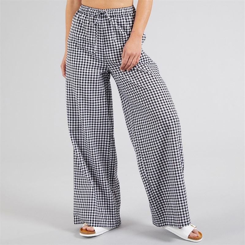 Onfire Womens Gingham Trousers Black White - Image 2