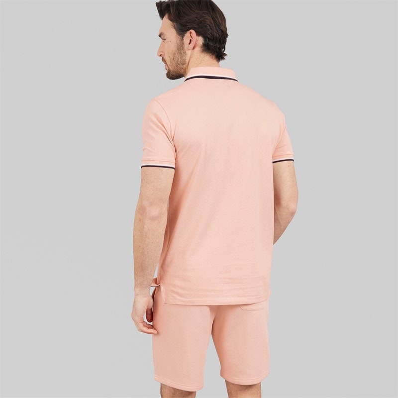 Onfire Mens Polo Shirt And Shorts Set Peach Whip - Image 2