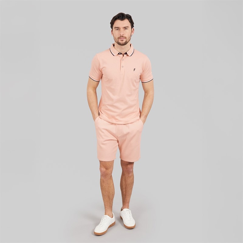 Onfire Mens Polo Shirt And Shorts Set Peach Whip - Image 3