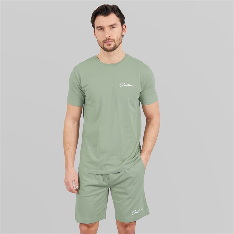 Onfire Mens T-Shirt And Shorts Set Sage - Image 1