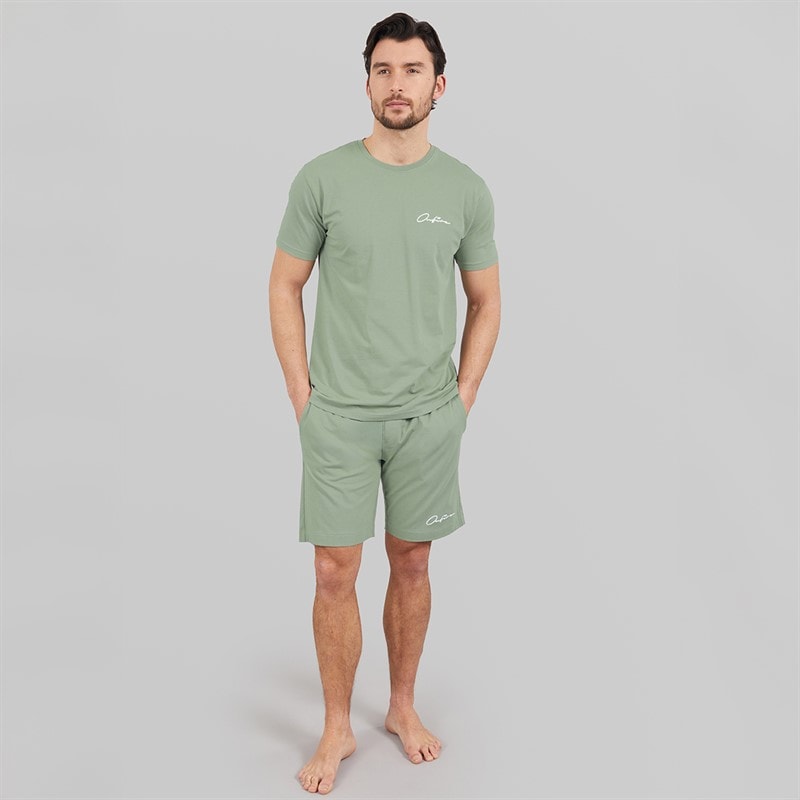 Onfire Mens T-Shirt And Shorts Set Sage - Image 3