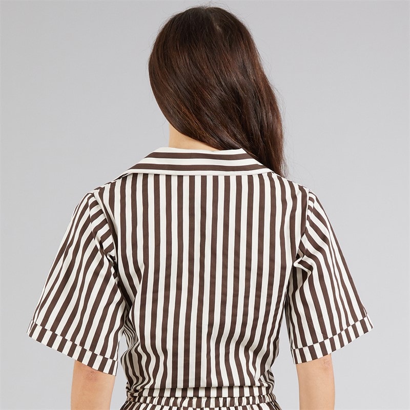 Onfire Womens Striped Shirt Brown Stripe - Image 2