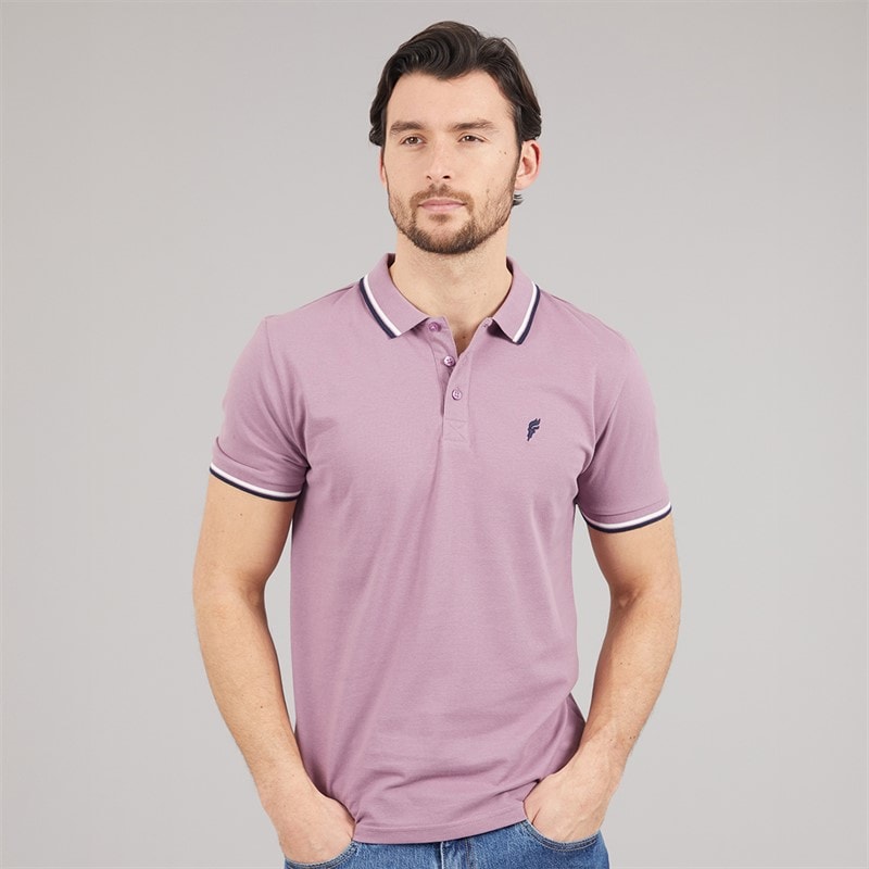 Onfire Mens Tipped Polo Shirt Grapeade