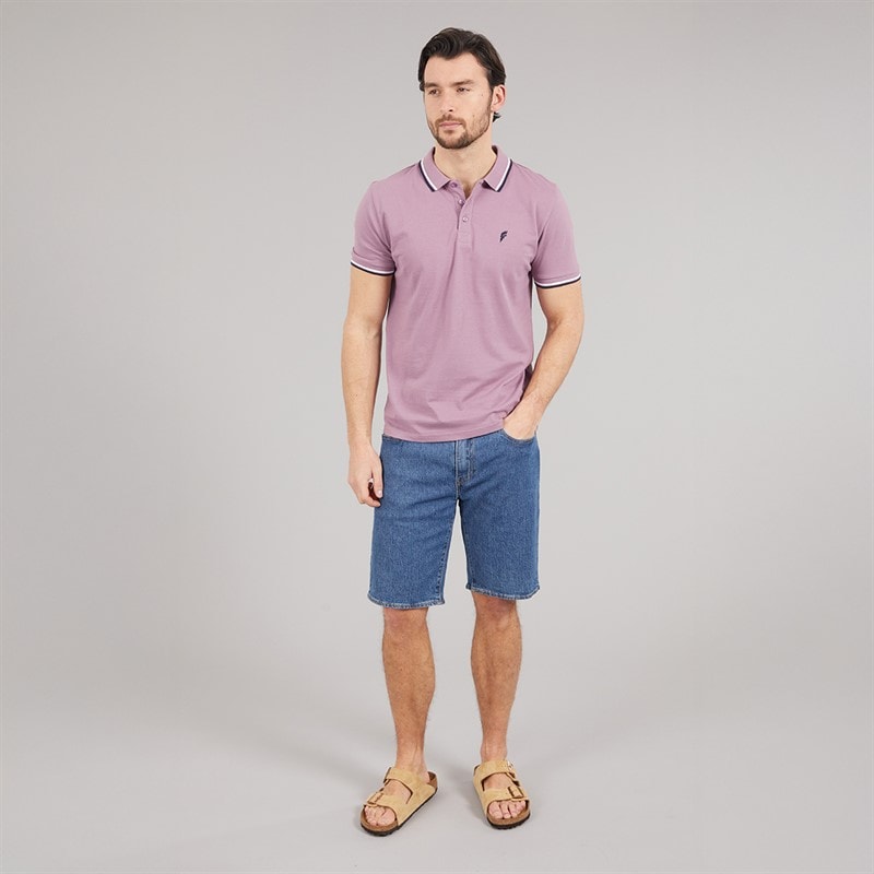 Onfire Mens Tipped Polo Shirt Grapeade - Image 3