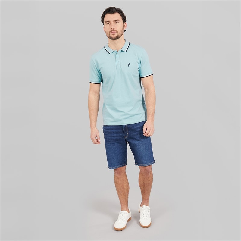 Onfire Mens Tipped Polo Shirt Forget Me Not - Image 3