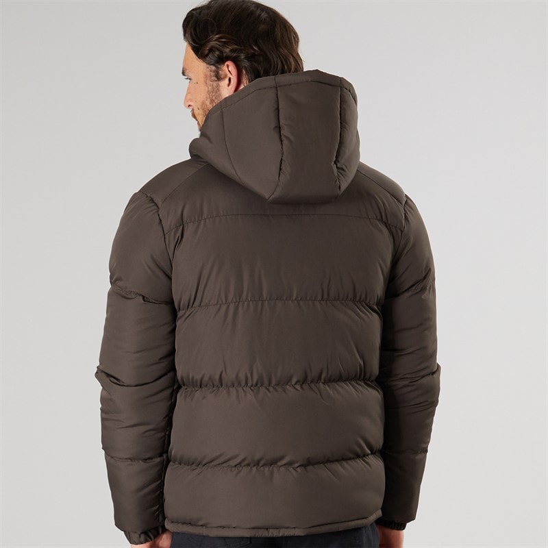 Onfire Mens Hooded Bomber Jacket Chocolate - Image 3
