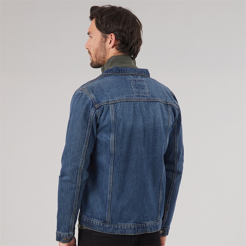Onfire Mens Denim Jacket Mid Wash - Image 2