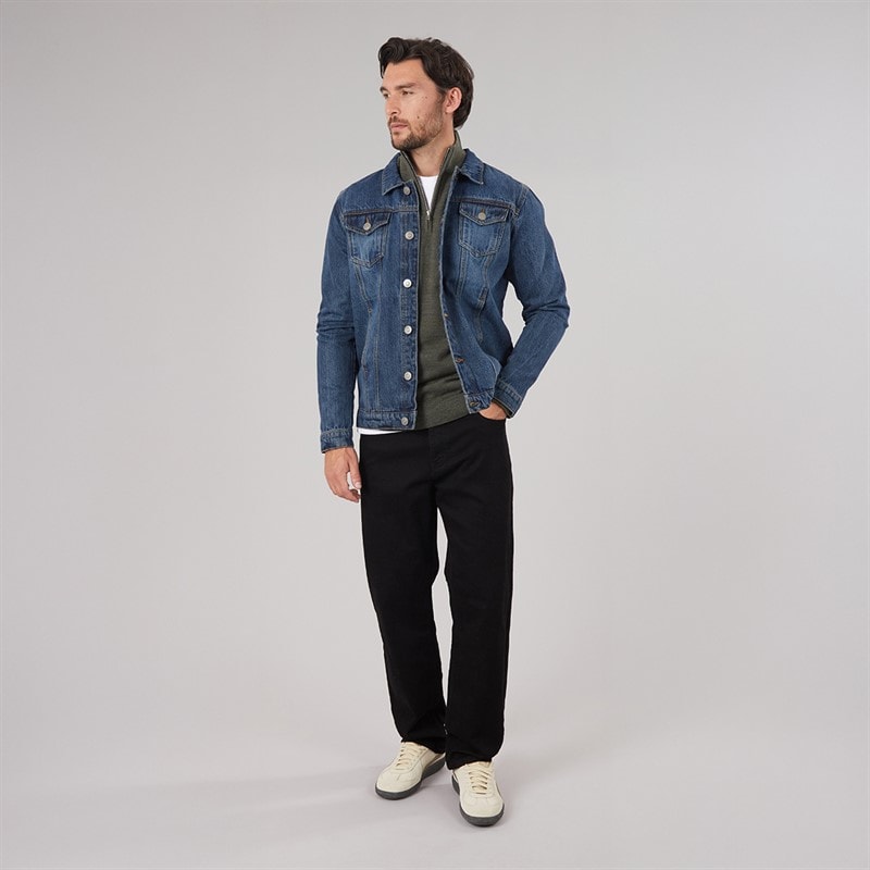 Onfire Mens Denim Jacket Mid Wash - Image 3