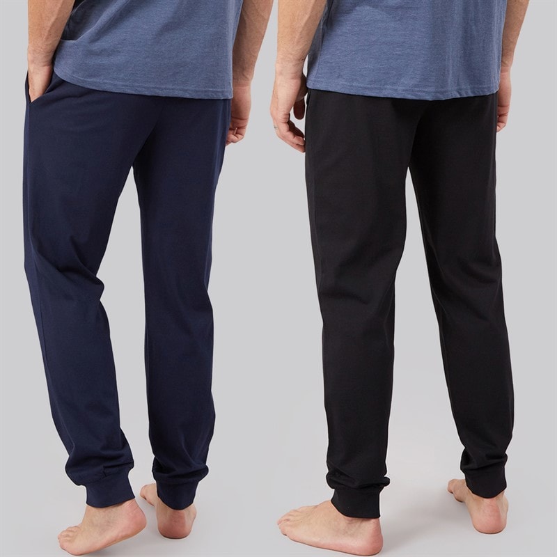 Onfire Mens Two Pack Cuffed Lounge Joggers Black/Navy - Image 2