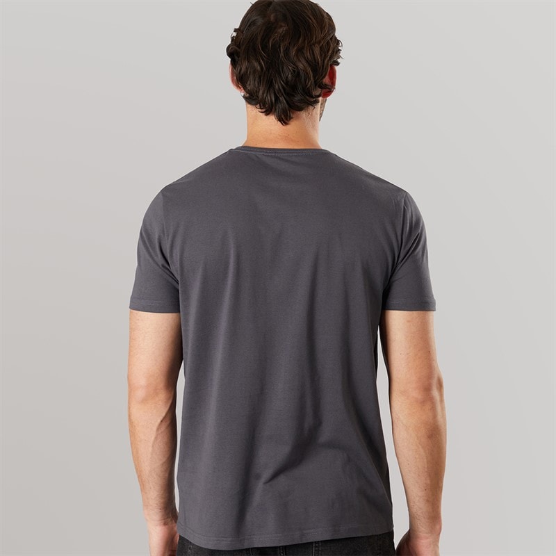 Onfire Mens Skull T-Shirt Dark Charcoal - Image 2