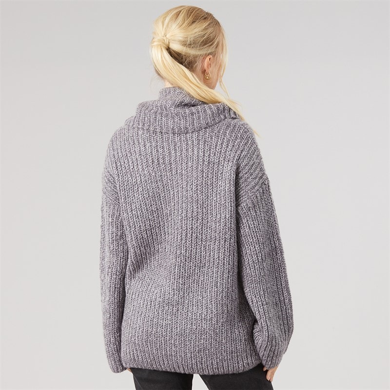 Onfire Womens Cowl Neck Sweater Charcoal Grey - Image 2