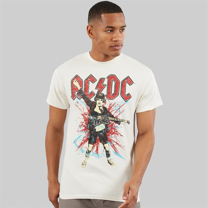 ACDC Mens T-Shirt Off White