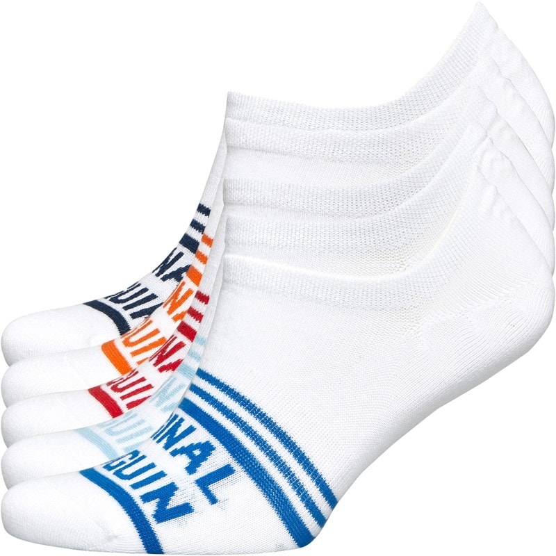 Original Penguin Mens Five Pack Trainer Sock White - Image 1