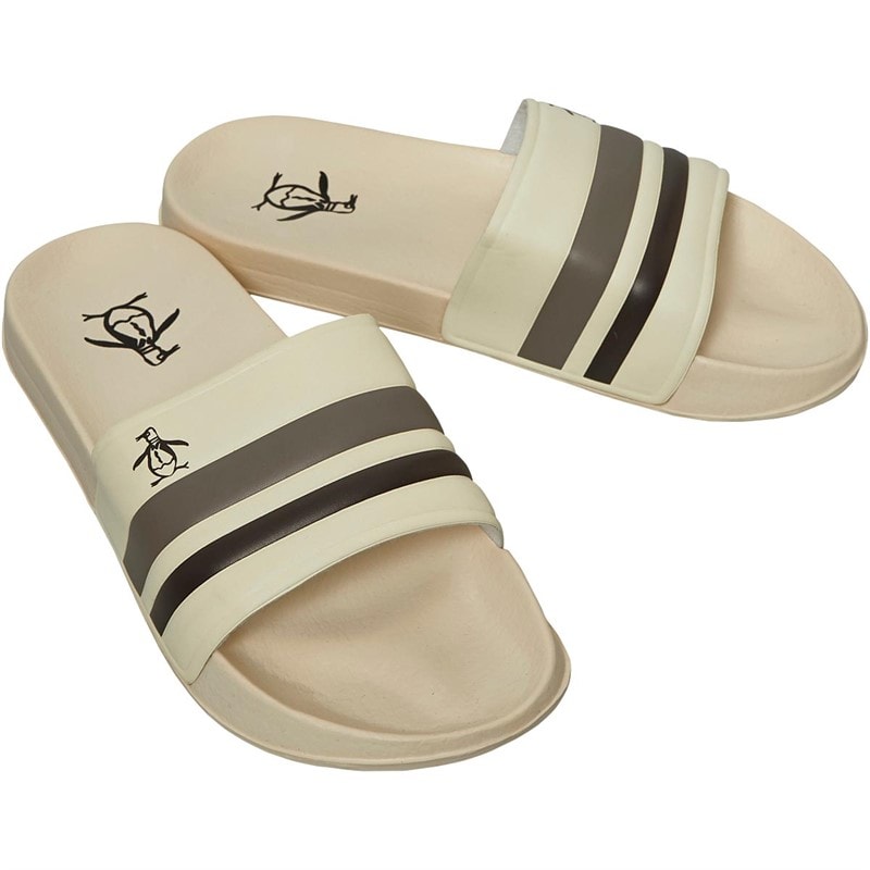Original Penguin Mens Pier Retro Slides Off White