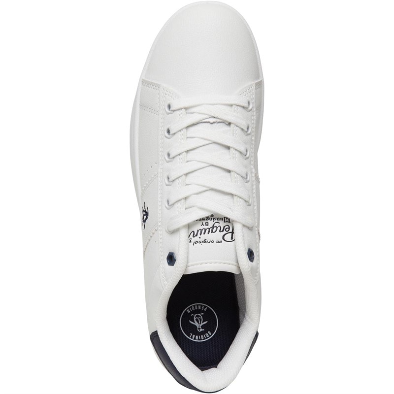 Original Penguin Mens Steadman Trainers White/Navy - Image 4