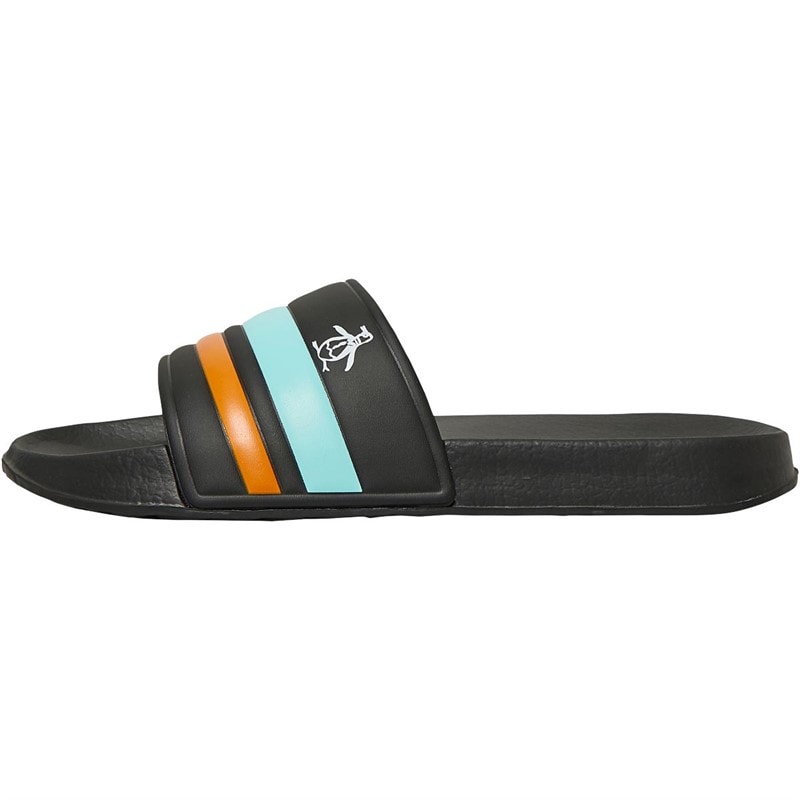 Original Penguin Mens Pier Retro Slides Black Stripe - Image 2