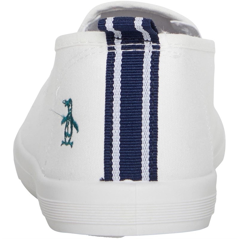 Original Penguin Mens Sabre Slip On Canvas Pumps White - Image 3
