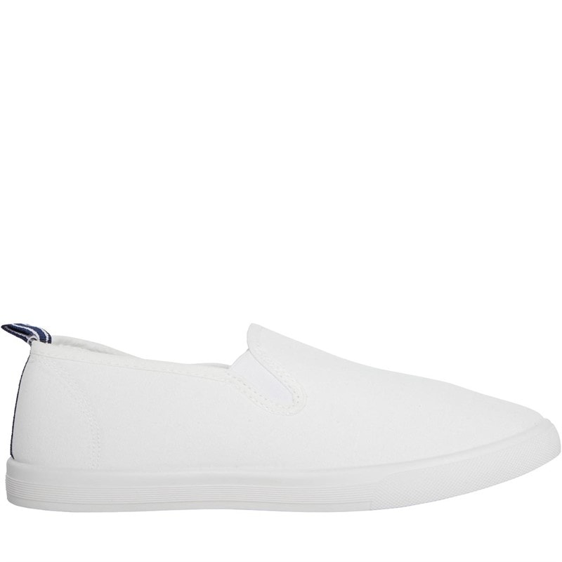 Original Penguin Mens Sabre Slip On Canvas Pumps White - Image 5