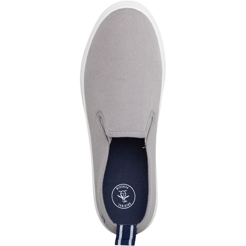 Original Penguin Mens Sabre Slip On Canvas Pumps Grey - Image 4