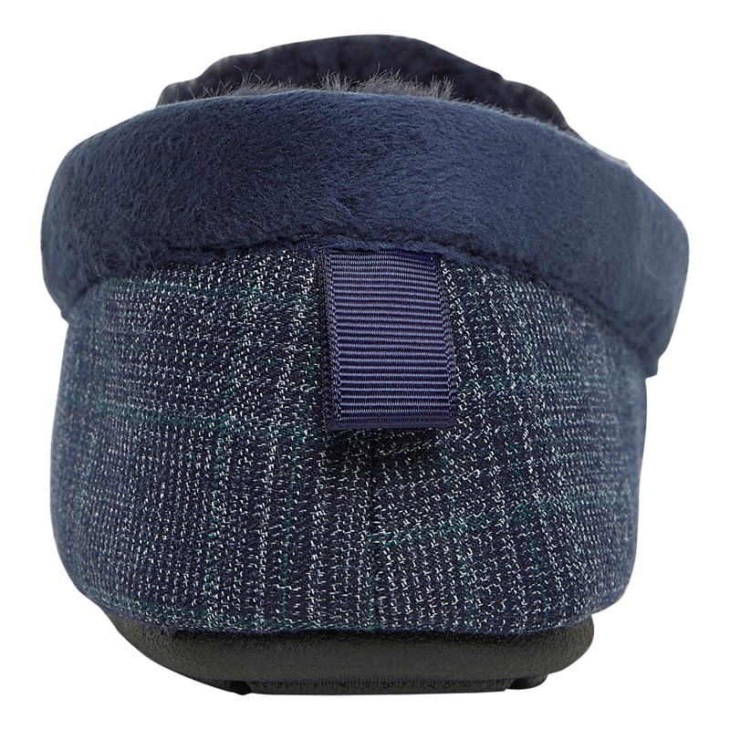 Original Penguin Mens Bedtime Checks Moccasin Slippers Navy Check - Image 4