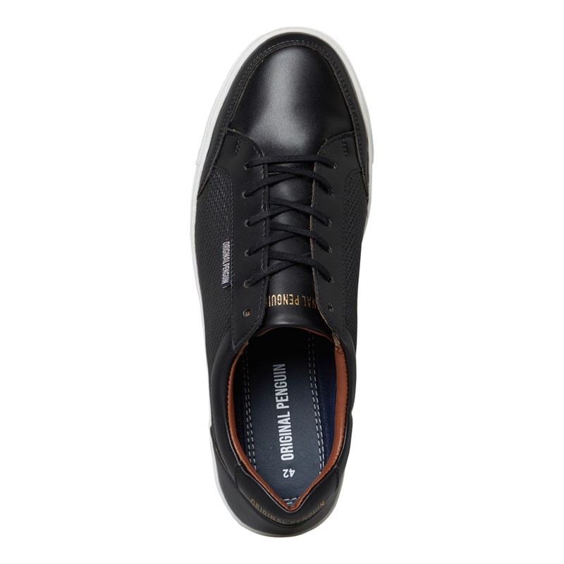 Original Penguin Mens Phillip Trainers Black/White - Image 4