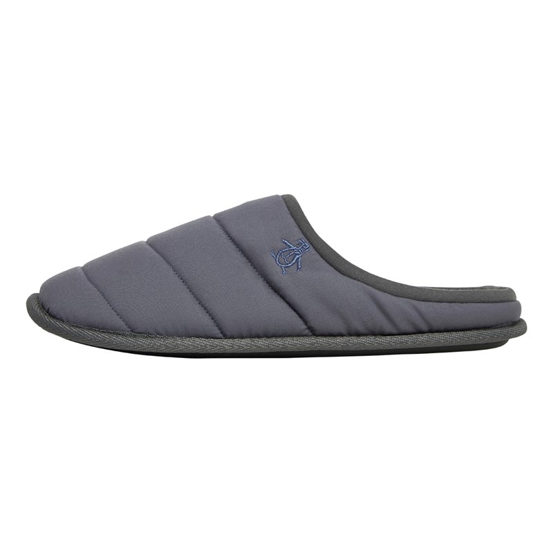 Original Penguin Mens Dream Mule Slippers Charcoal/Navy - Image 2