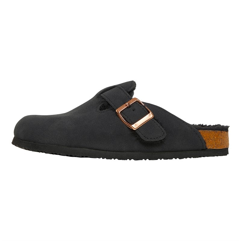 Original Penguin Womens Poppy Fur Mule Slippers Black - Image 2